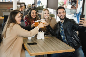 Group,Friends,Drinking,Beer,While,Making,Selfie,With,Mobile,Phone